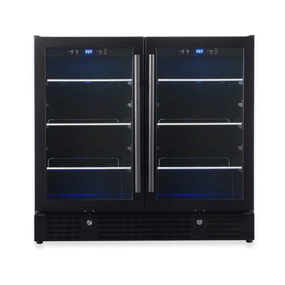 36” Wide Under-Counter 196 Can Dual Zone Beverage Cooler