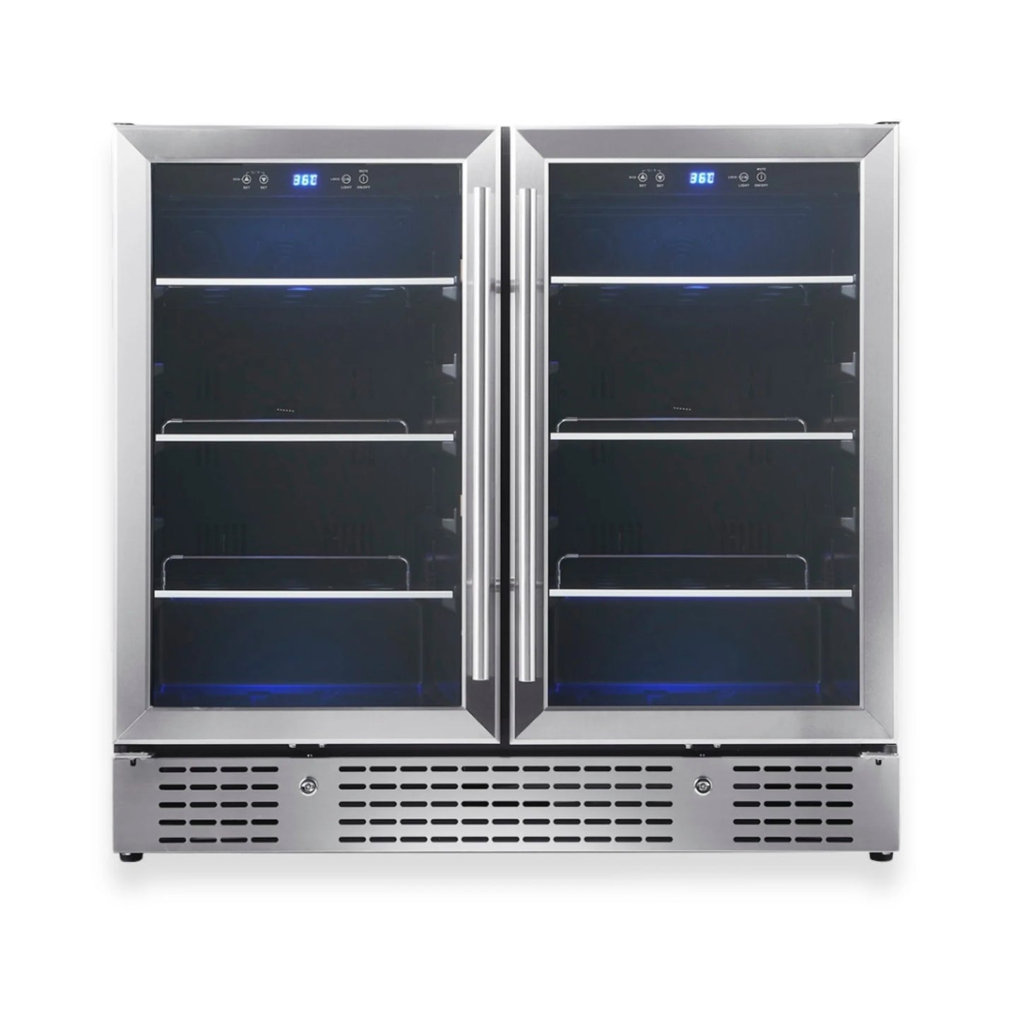 36” Wide Under-Counter 196 Can Dual Zone Beverage Cooler