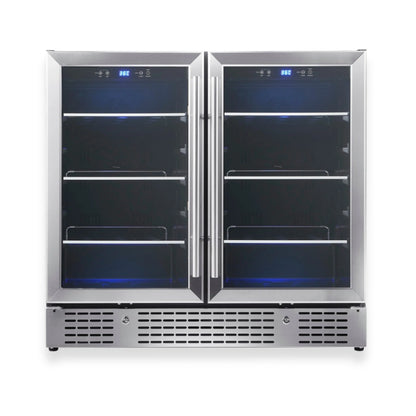 36” Wide Under-Counter 196 Can Dual Zone Beverage Cooler