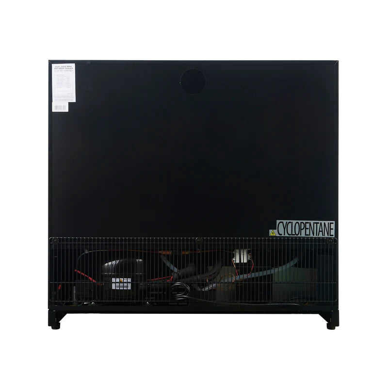 36-inch Under Bench Dual-Zone 68 Bottle Wine Cooler with Low-E Glass Door