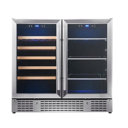 36-inch Beer and Wine Cooler Combination with Low-E Glass Door