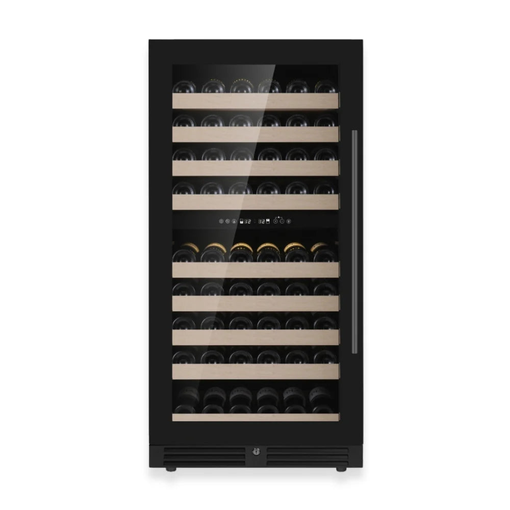 47-Inch Tall Dual Zone Right Hinge Wine Cooler with Low-E Door