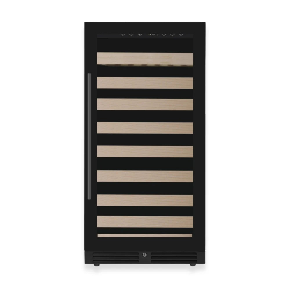 47-Inch Height Left Hinge Single Zone Wine Cooler with Low-E Black Glass Door