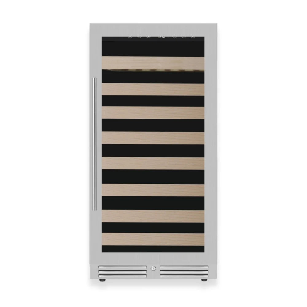 47-Inch Height Left Hinge Single Zone Wine Cooler with Low-E Black Glass Door