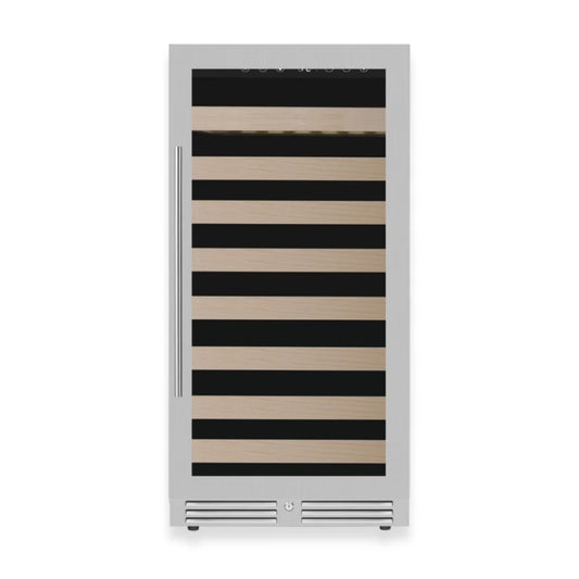 47-Inch Height Left Hinge Single Zone Wine Cooler with Low-E Black Glass Door