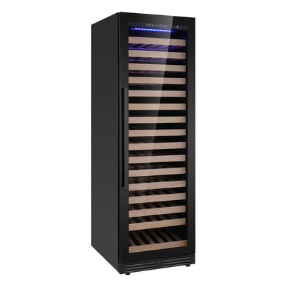 Upright Right Hinge Single Zone Large Wine Cooler With Low-E Glass Door
