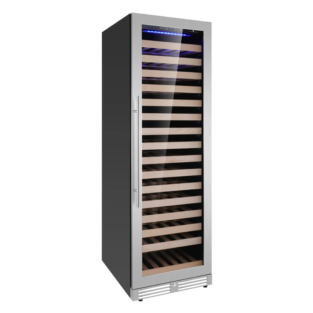 Upright Left Hinge Single Zone Large Wine Cooler With Low-E Glass Door