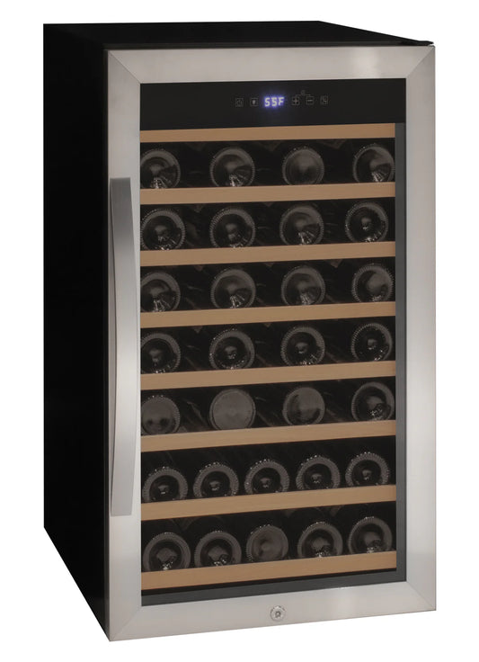 Cascina Series 43 Bottle Dual Zone Freestanding Wine Refrigerator Cooler with Stainless Steel Door