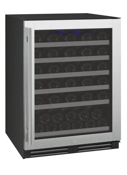 FlexCount Series 56 Bottle Single Zone Undercounter Wine Refrigerator with Stainless Steel Door - Right Hinge