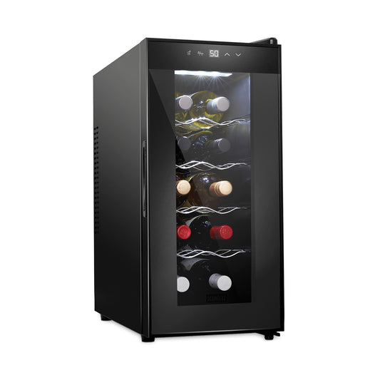 Ivation Thermoelectric 10-Bottle Freestanding Wine Cooler in Black