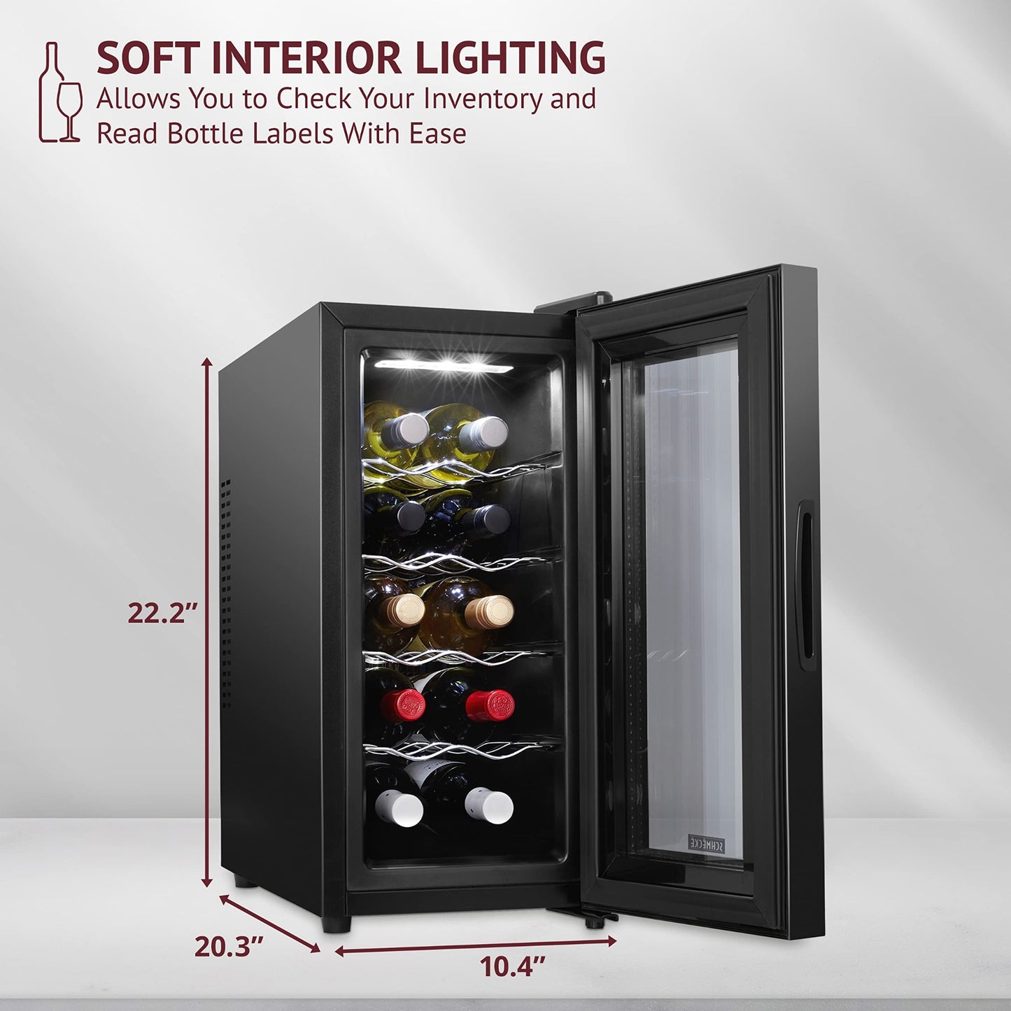 Ivation Thermoelectric 10-Bottle Freestanding Wine Cooler in Black