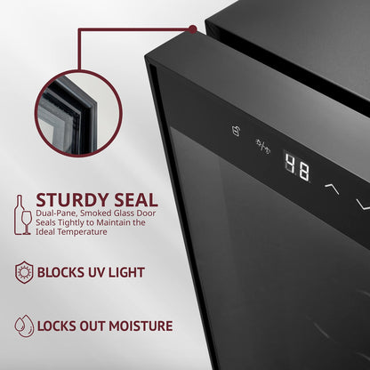 Ivation Thermoelectric 10-Bottle Freestanding Wine Cooler in Black