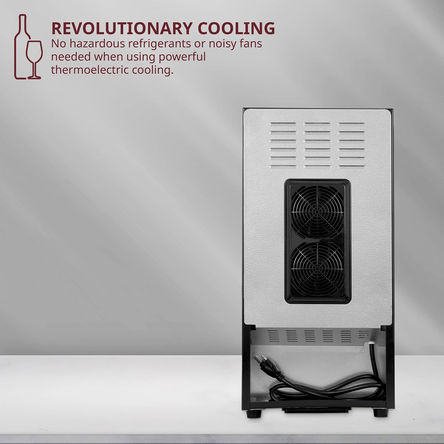 Ivation Thermoelectric 10-Bottle Freestanding Wine Cooler in Black