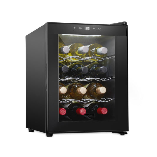 Ivation Thermoelectric 12-Bottle Freestanding Wine Cooler in Black