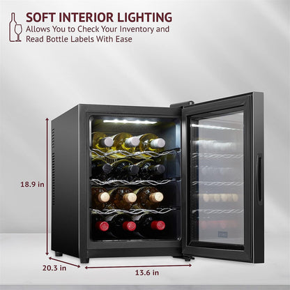 Ivation Thermoelectric 12-Bottle Freestanding Wine Cooler in Black