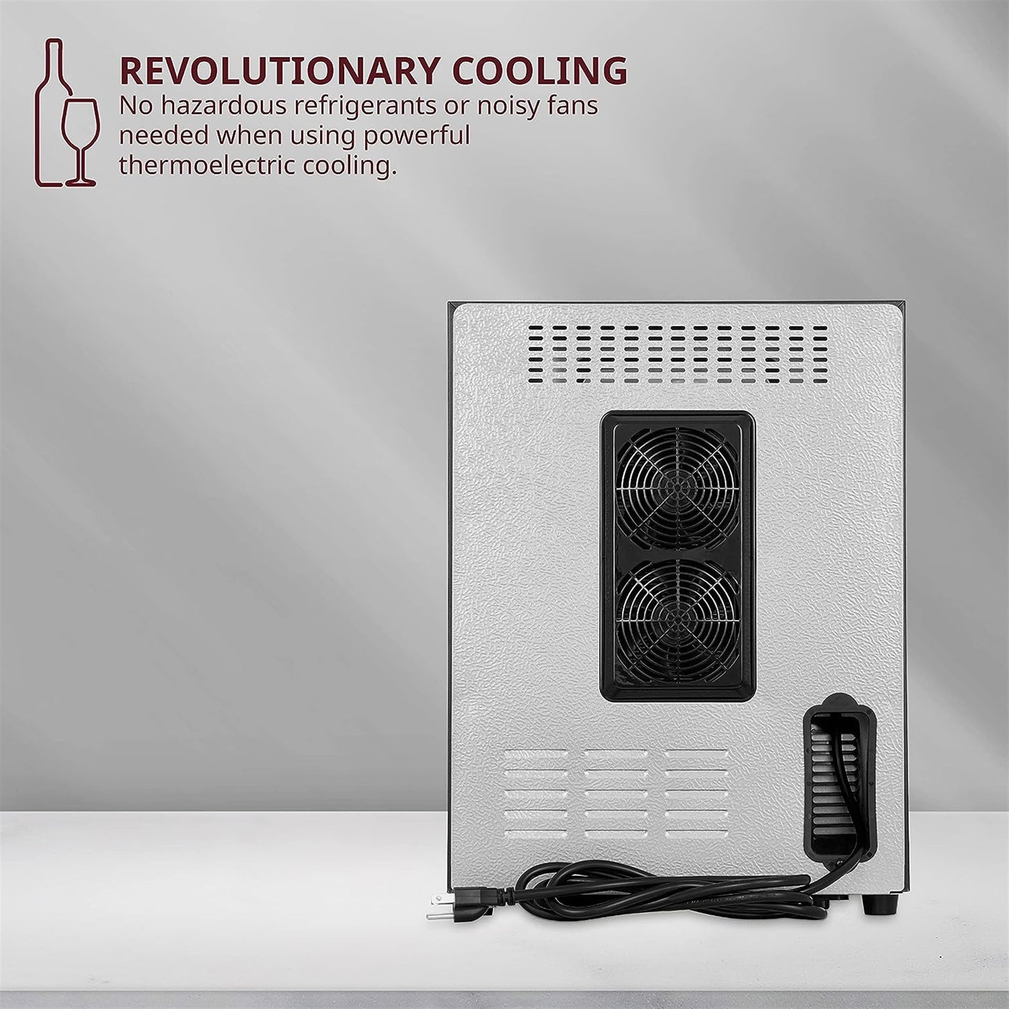Freestanding Refrigerator Smoked Glass Door Quiet Operation Fridge