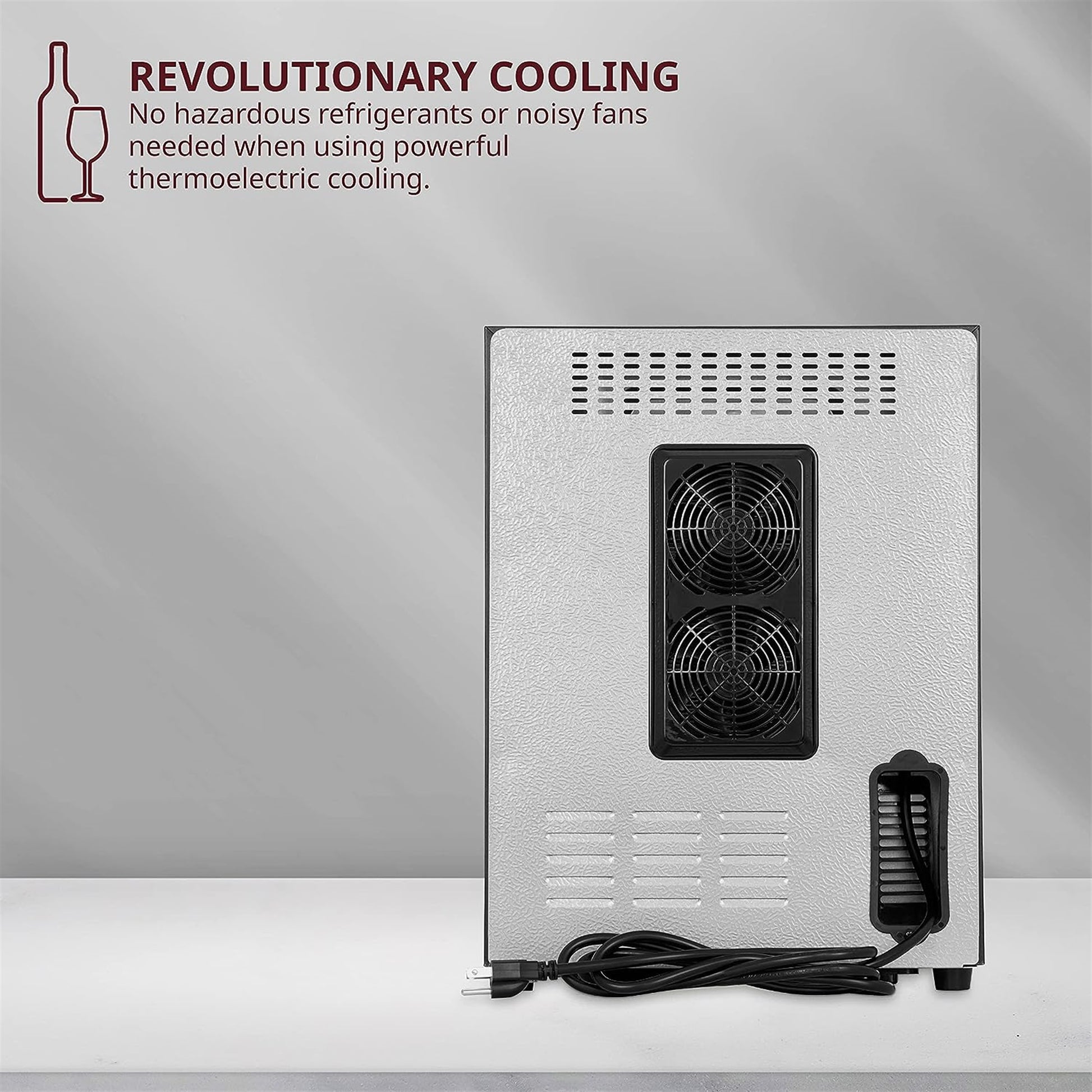 Freestanding Refrigerator Smoked Glass Door Quiet Operation Fridge