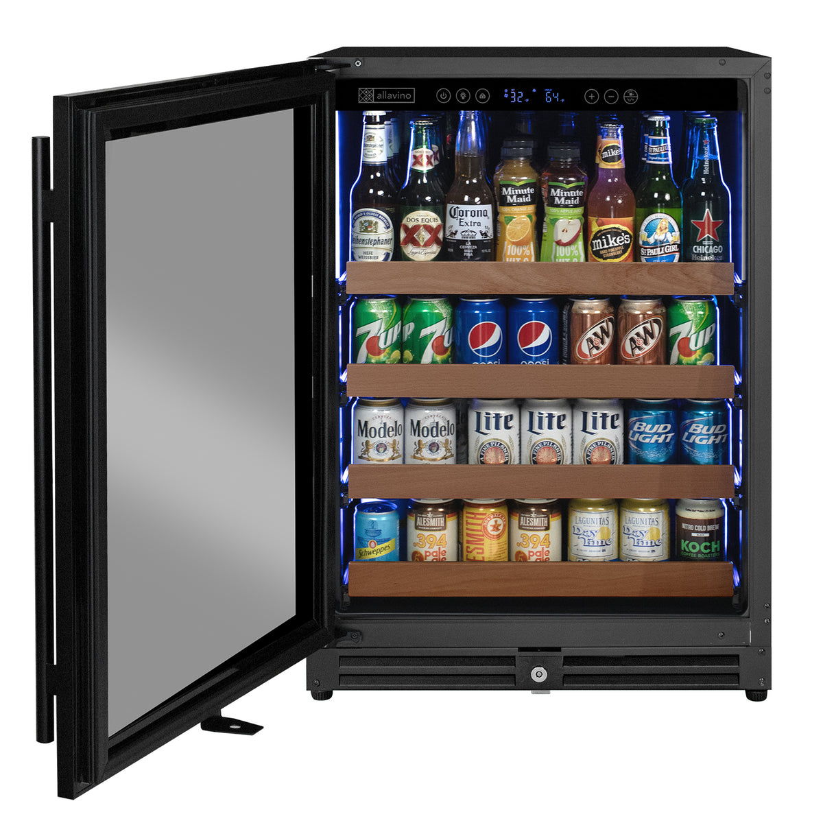Allavino Reserva 24" Wide Built-In Beverage Center, Black Door, Left Hinge