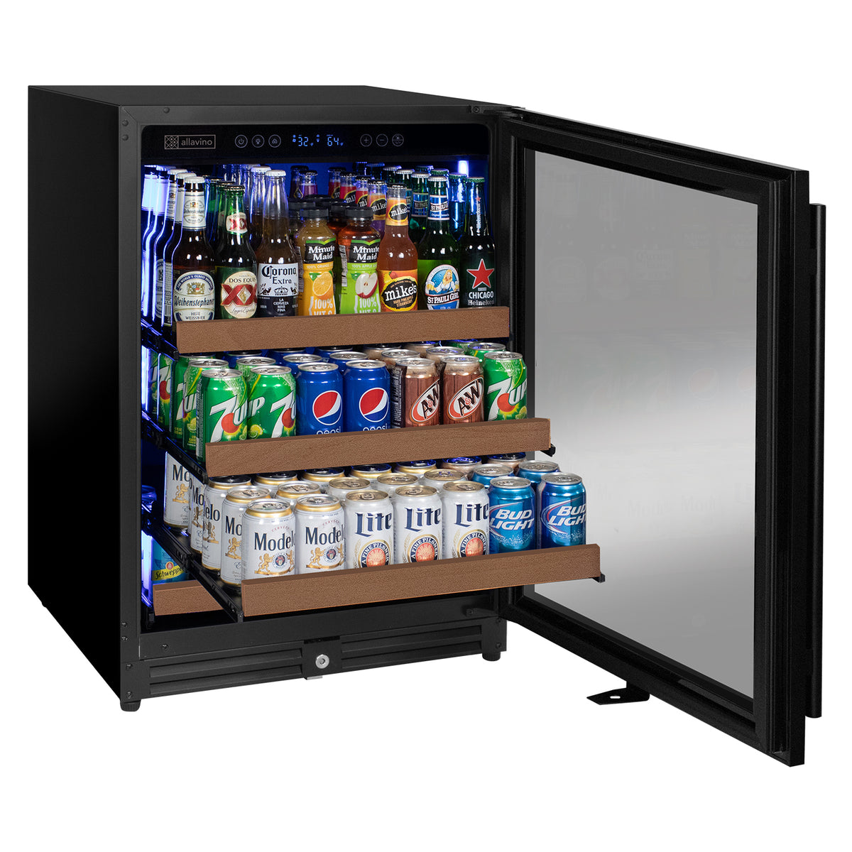 Allavino Reserva 24" Wide Built-In Beverage Center, Black Door, Right Hinge