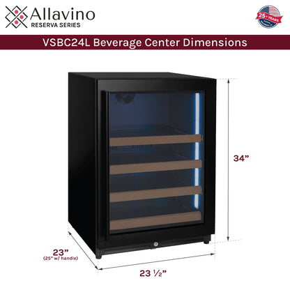 Allavino Reserva 24" Wide Built-In Beverage Center, Black Door, Right Hinge