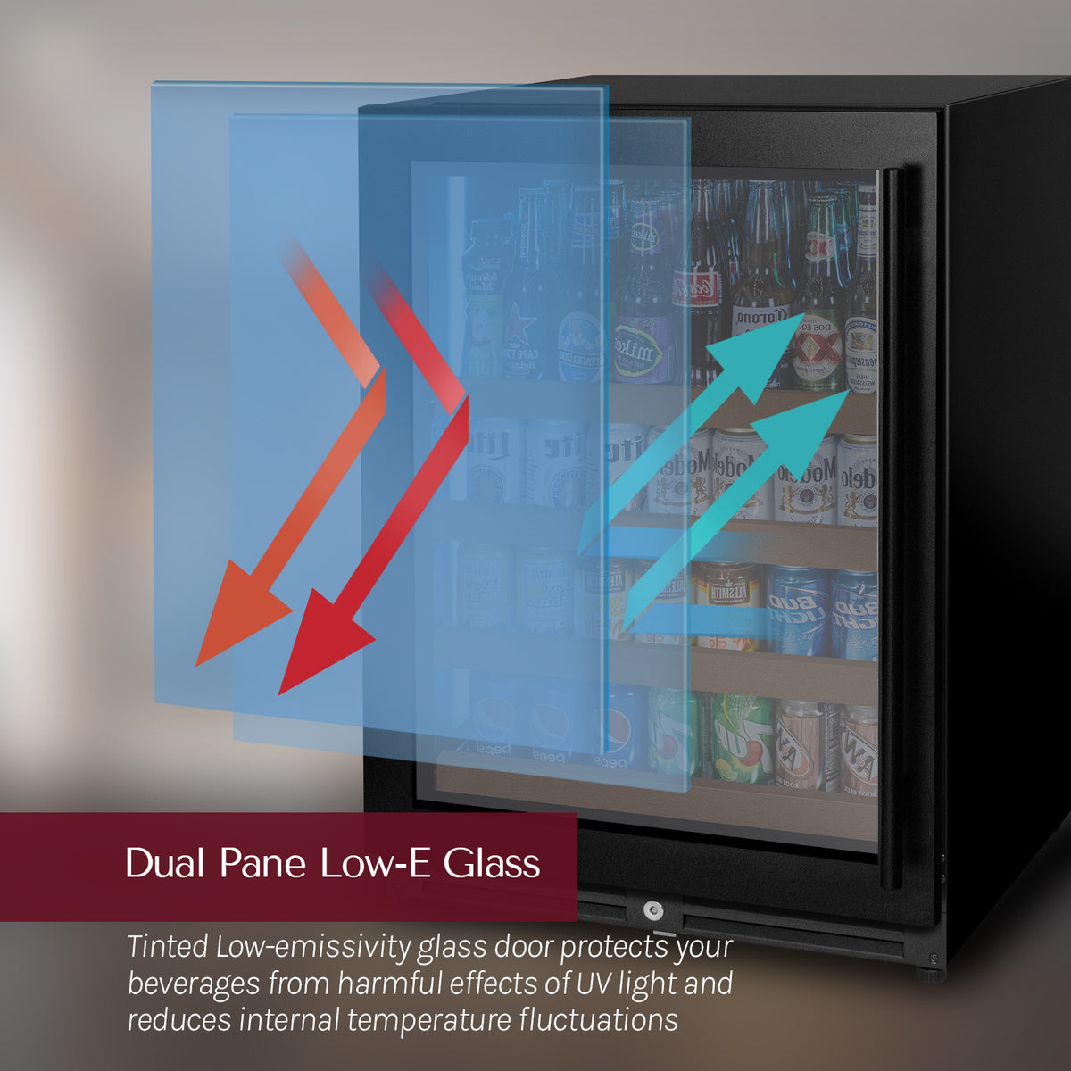 Allavino Reserva 24" Wide Built-In Beverage Center, Black Door, Right Hinge