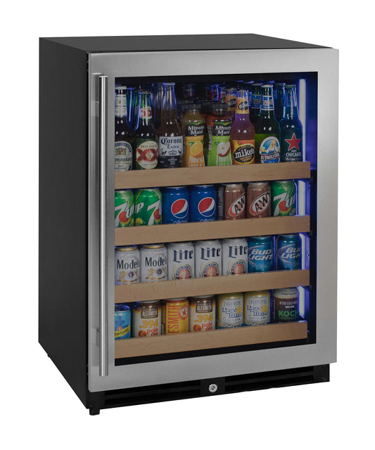 24" Wide Reserva Series Stainless Steel Right Hinge Beverage Center