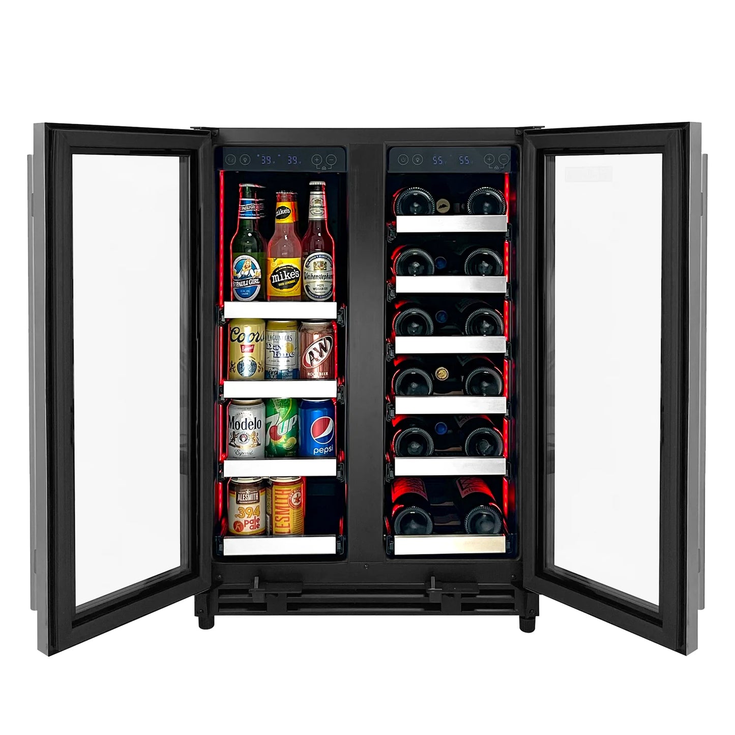 Reserva Series 24" Wide Two Door Stainless Steel Wine Refrigerator/Beverage Center