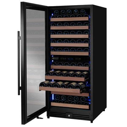 Allavino Reserva 119 Bottle 55" Semi Tall Dual Zone Built-In Wine Refrigerator, Black Metal Door, Left Hinge