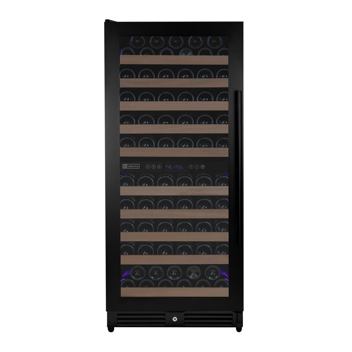 Allavino Reserva 119 Bottle 55" Semi Tall Dual Zone Built-In Wine Refrigerator, Black Metal Door, Left Hinge