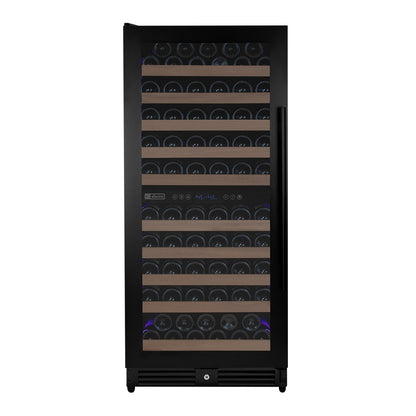 Allavino Reserva 119 Bottle 55" Semi Tall Dual Zone Built-In Wine Refrigerator, Black Metal Door, Left Hinge