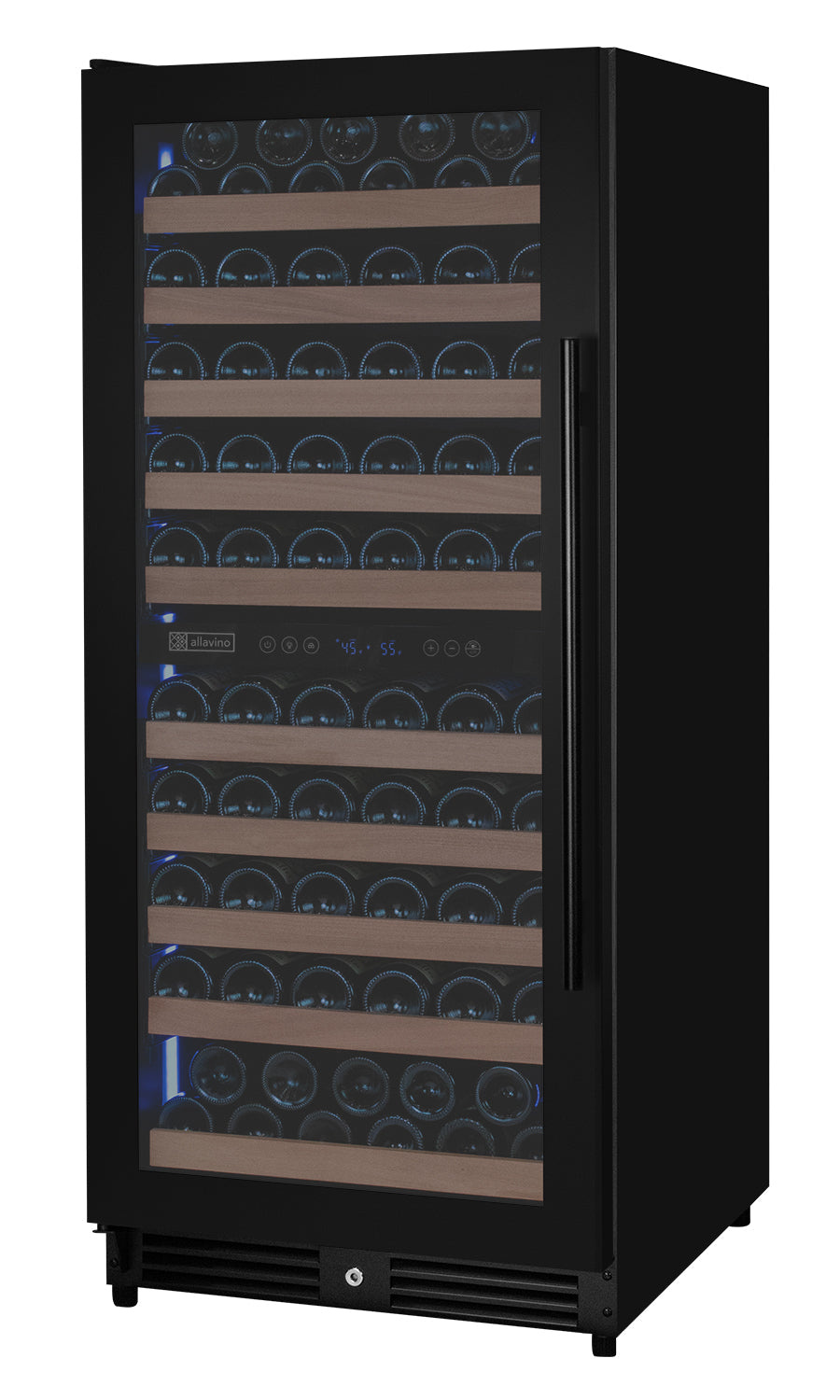 Allavino Reserva 119 Bottle 55" Semi Tall Dual Zone Built-In Wine Refrigerator, Black Metal Door, Left Hinge