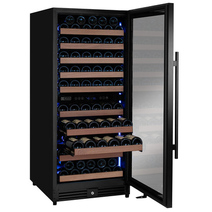 Allavino Reserva 119 Bottle 55" Semi Tall Dual Zone Built-In Wine Refrigerator, Black Metal Door, Right Hinge