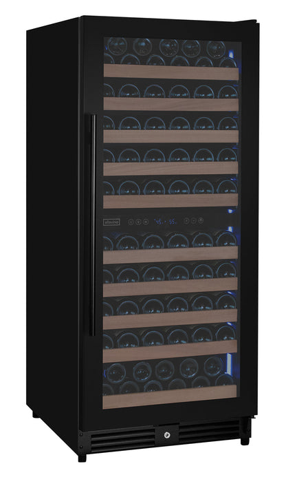 Allavino Reserva 119 Bottle 55" Semi Tall Dual Zone Built-In Wine Refrigerator, Black Metal Door, Right Hinge