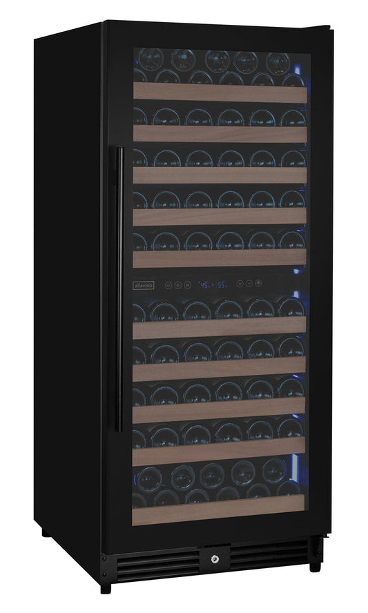 Allavino Reserva 119 Bottle 55" Semi Tall Dual Zone Built-In Wine Refrigerator, Black Metal Door, Right Hinge
