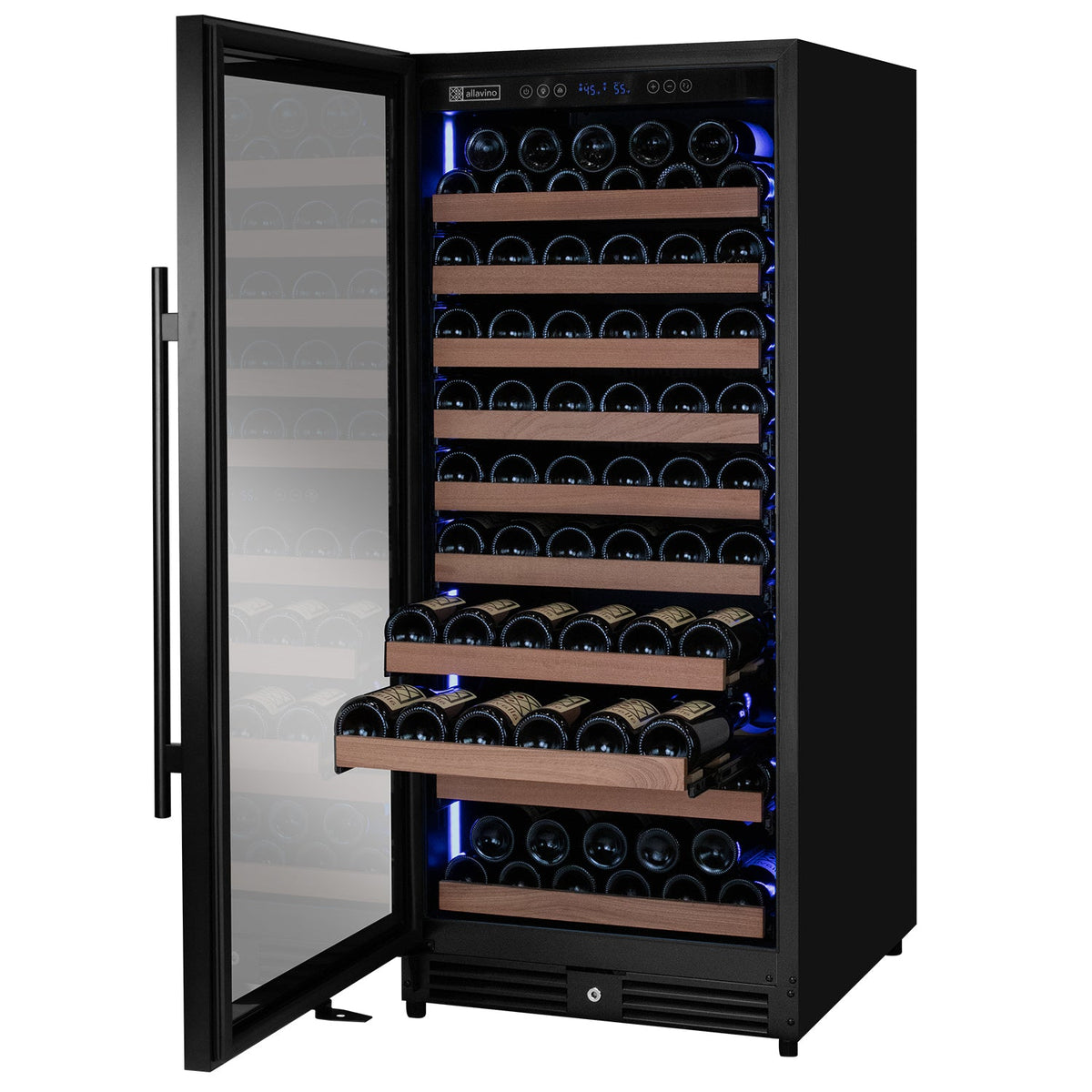 Allavino Reserva 119 Bottle 55" Semi Tall Single Zone Built-In Wine Refrigerator, Black Metal Door, Left Hinge