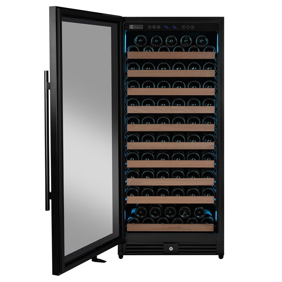 Allavino Reserva 119 Bottle 55" Semi Tall Single Zone Built-In Wine Refrigerator, Black Metal Door, Left Hinge
