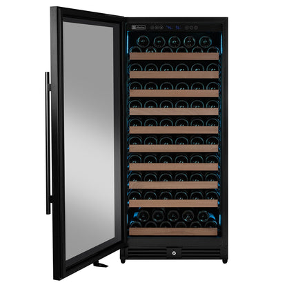 Allavino Reserva 119 Bottle 55" Semi Tall Single Zone Built-In Wine Refrigerator, Black Metal Door, Left Hinge