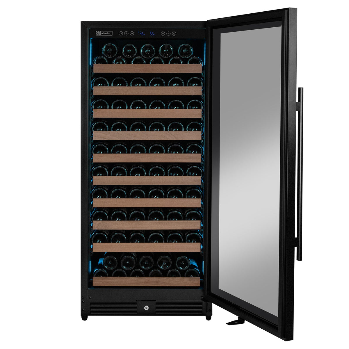 Allavino Reserva 119 Bottle 55" Semi Tall Single Zone Built-In Wine Refrigerator, Black Metal Door, Right Hinge