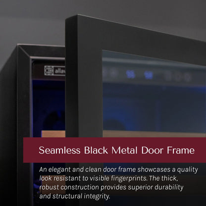 Allavino Reserva 119 Bottle 55" Semi Tall Single Zone Built-In Wine Refrigerator, Black Metal Door, Left Hinge