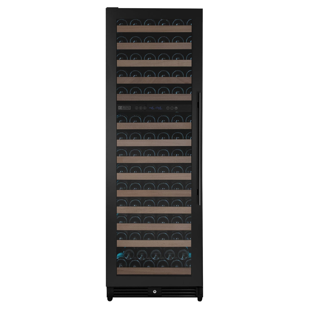 Allavino Reserva 154 Bottle 71" Tall Dual Zone Built-In Wine Refrigerator, Black Metal Door, Left Hinge