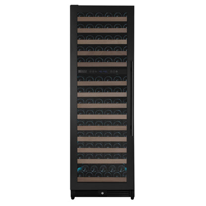 Allavino Reserva 154 Bottle 71" Tall Dual Zone Built-In Wine Refrigerator, Black Metal Door, Left Hinge