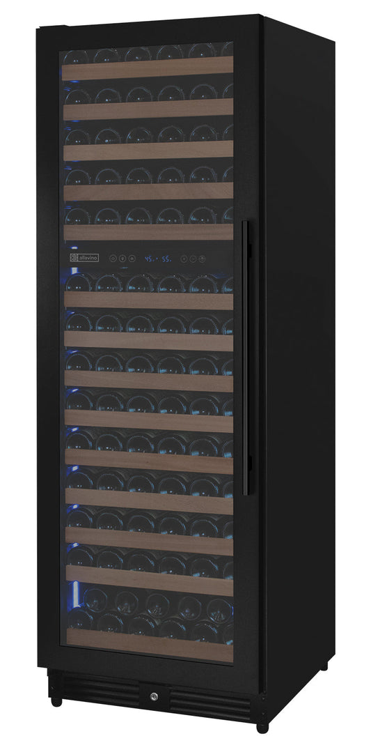 Allavino Reserva 154 Bottle 71" Tall Dual Zone Built-In Wine Refrigerator, Black Metal Door, Left Hinge
