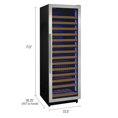 Allavino Reserva Series 163 Bottle 71" Tall Single Zone Right Hinge Stainless Steel Wine Cooler Refrigerator