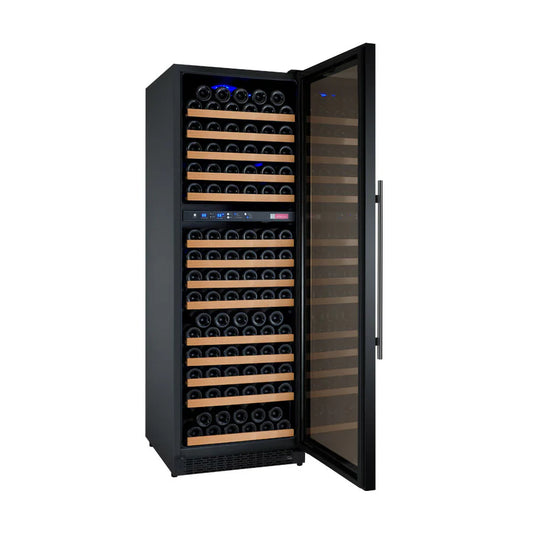 24" Wide FlexCount II Tru-Vino 172 Bottle Dual Zone Black Right Hinge Wine Refrigerator