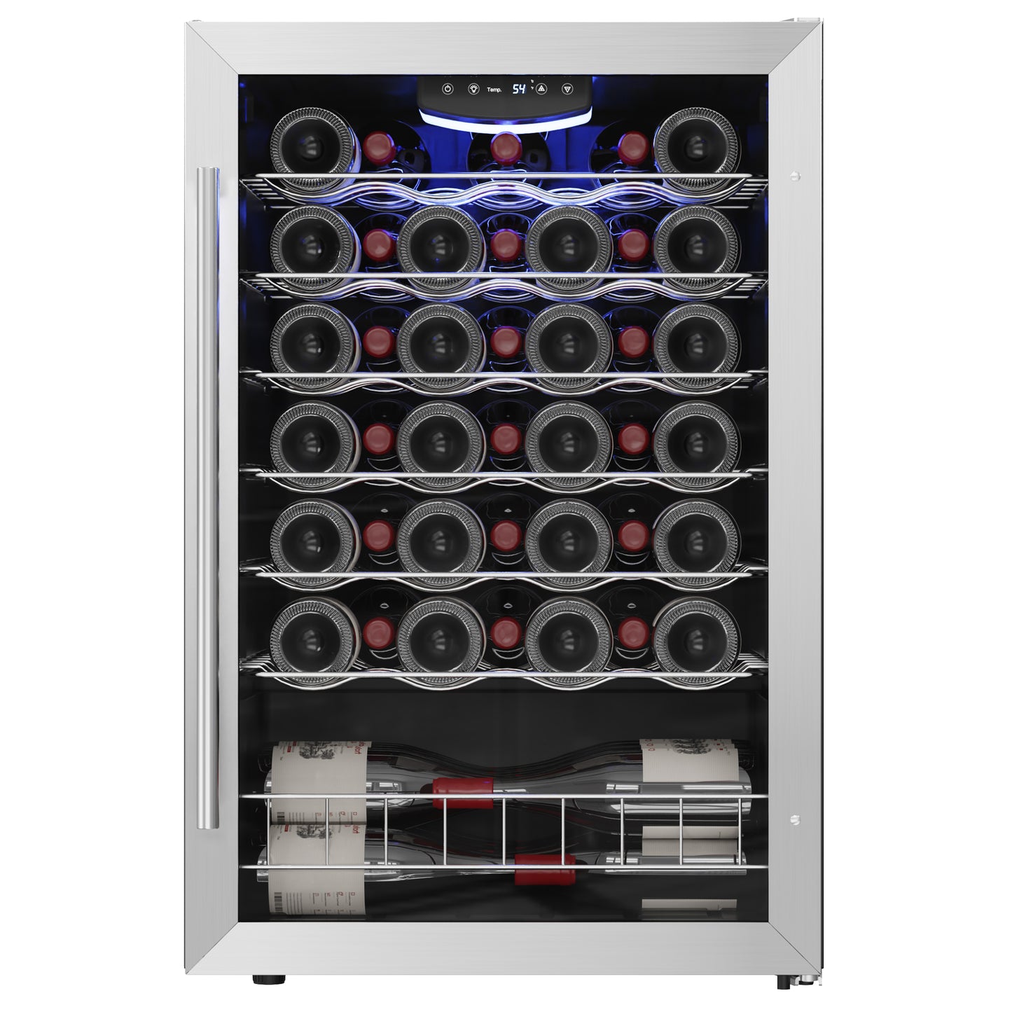 Yeego 21 Inch Wide 47 Bottle Wine Fridge, Wine Cooler Under Counter, Built-In Or Freestanding