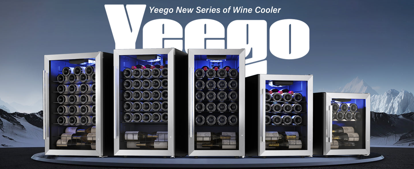 Yeego 19 Inch Wide 32 Bottle Narrow Small Wine Fridge, Shallow Depth Wine Cooler Under Counter, Built-In Or Freestanding