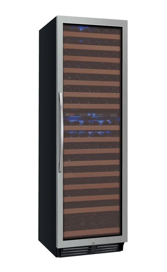 24" Wide FlexCount Classic II Tru-Vino 172 Bottle Dual Zone Stainless Steel Right Hinge Wine Refrigerator