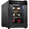 6 Bottle Horizontal Thermoelectric Wine Cooler, Super Quiet Freestanding Wine Fridge (Black)